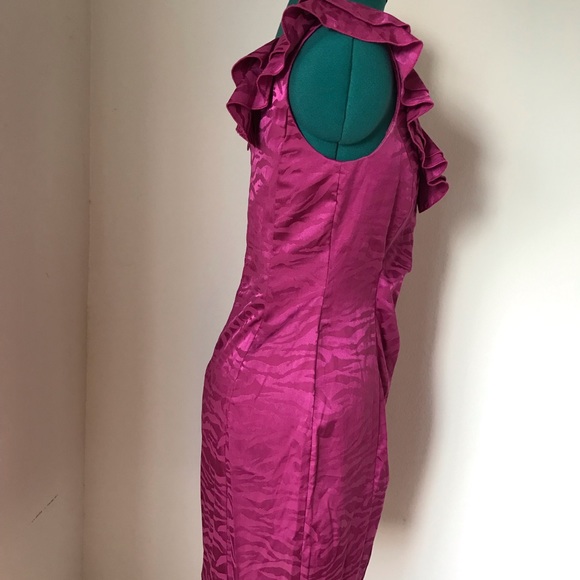 SOLDLeopard pattern sexy fuschia minidress Sz. 7/8 - Picture 3 of 6